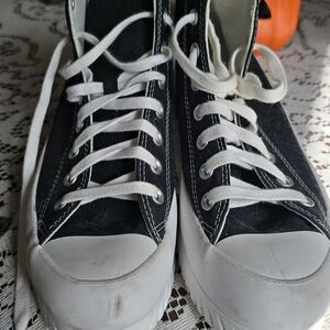 Converse Black and White Platform Shoes